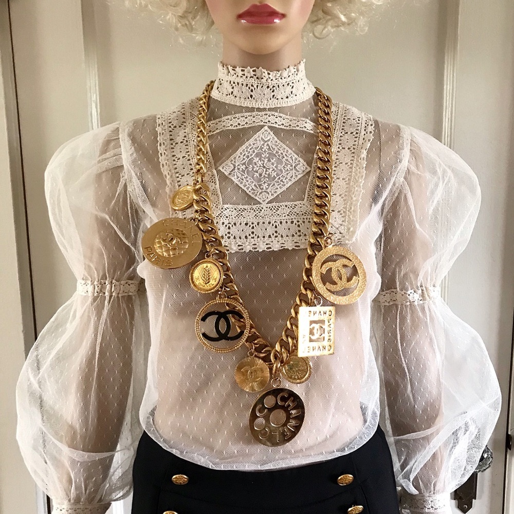 CHANEL - Rare Huge Vintage Gold CC Charms Necklace - Picture 3 of 8